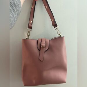 Topshop Vegan Pink Leather Shoulder Bag